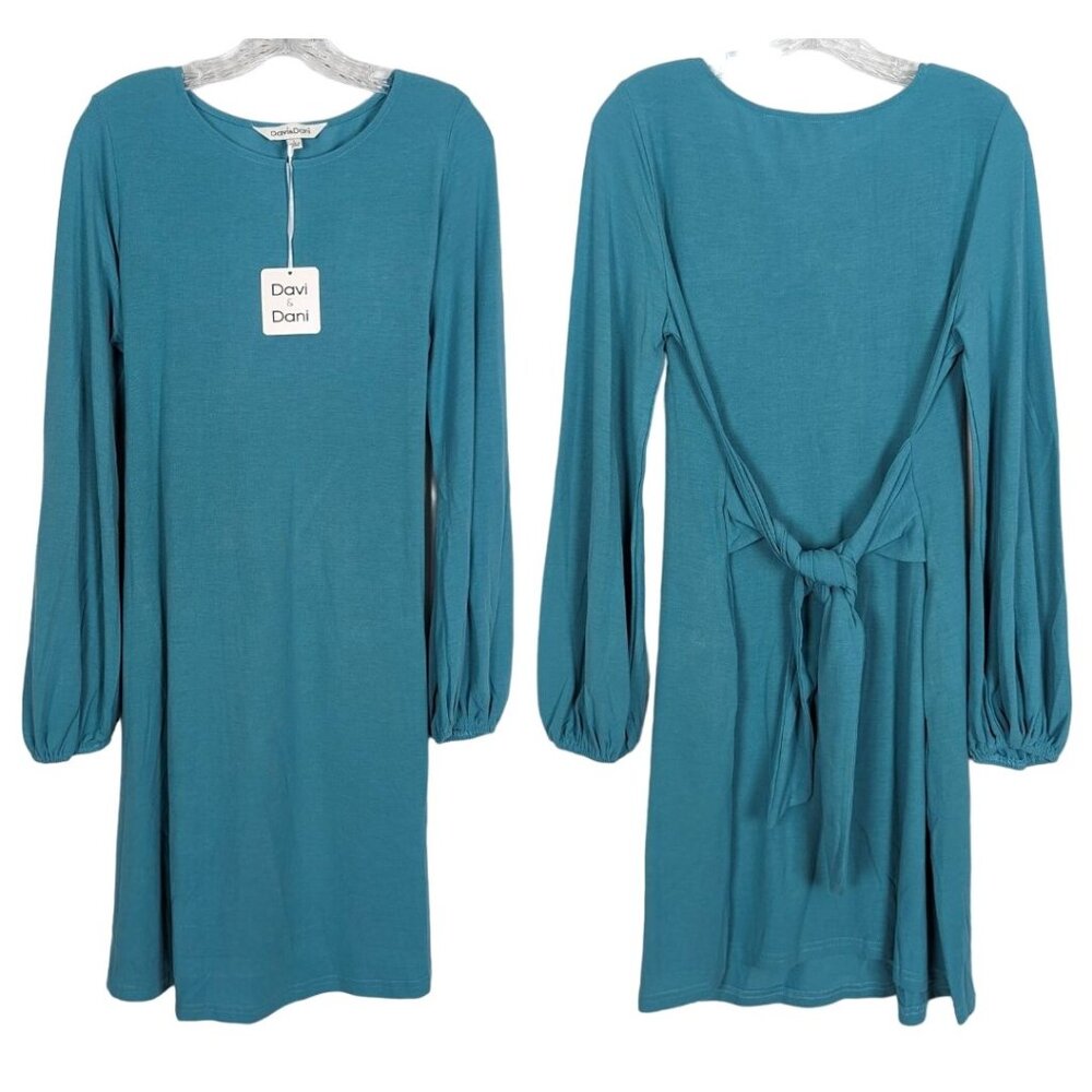 DAVI and DANI long sleeve casual blue dress size S
